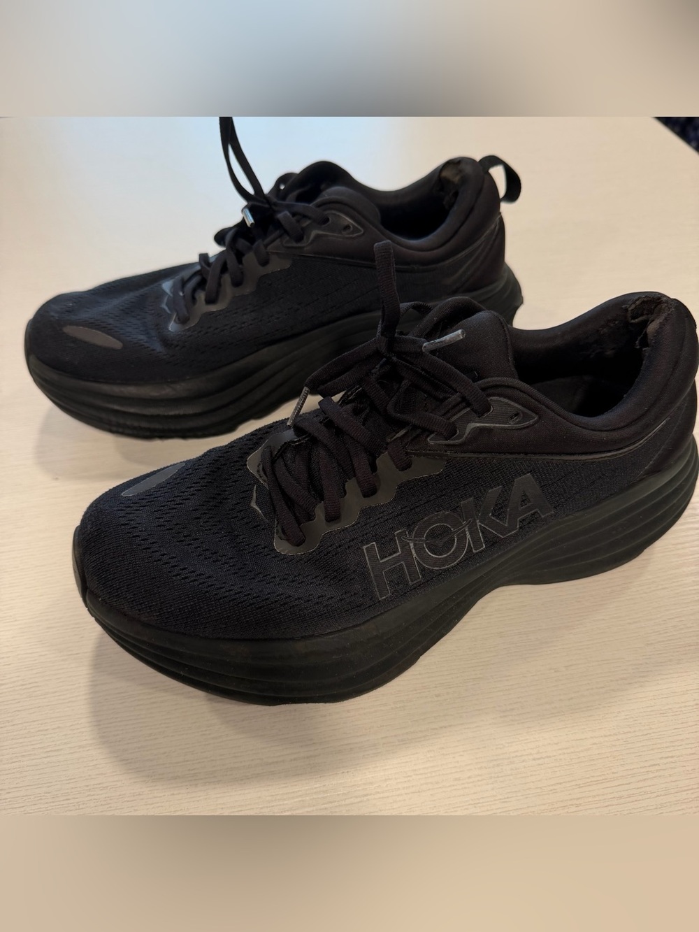 Hoka Women’s Bondi 8 Black on Black size 9.5